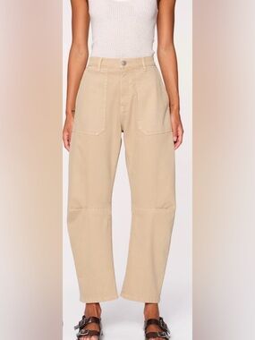 DL1961 Women's Cropped Bilie Barrel Utility Pants in Khaki